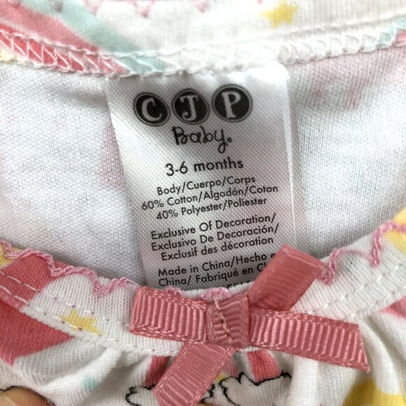 NWT CJP Baby 3-6M Pink Ruffle butt T Shirt Pants Outfit Set Summer Spring - Picture 7 of 9